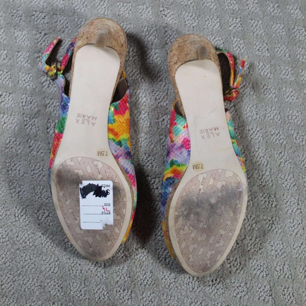 Alex Marie Size 7.5 Tie Dye Snakeskin 2.5" Heels - Picture 6 of 6